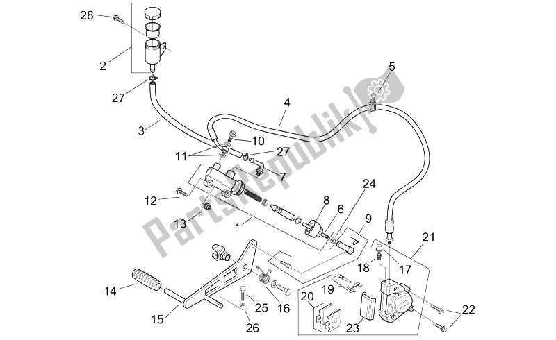 Alle Teile für das Hauptbremszylinder Hinten des Aprilia RS 250 1998