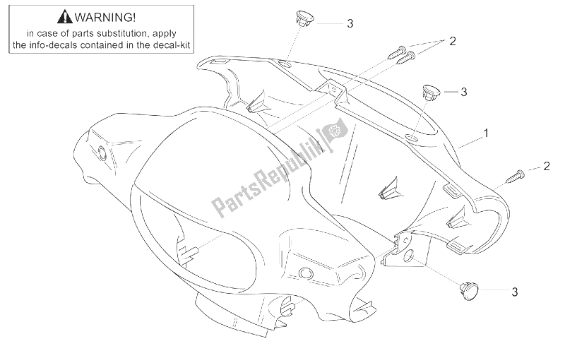 Tutte le parti per il Corpo Anteriore Ii - Cruscotto del Aprilia Scarabeo 50 2T ENG Minarelli 2000