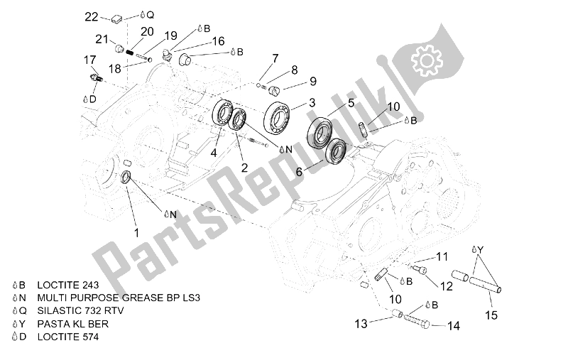 Tutte le parti per il Basamento Ii del Aprilia Pegaso 650 IE 2001