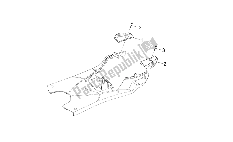 Toutes les pièces pour le Corps Central Iii - Repose-pieds Arrière du Aprilia Sonic 50 AIR 1998