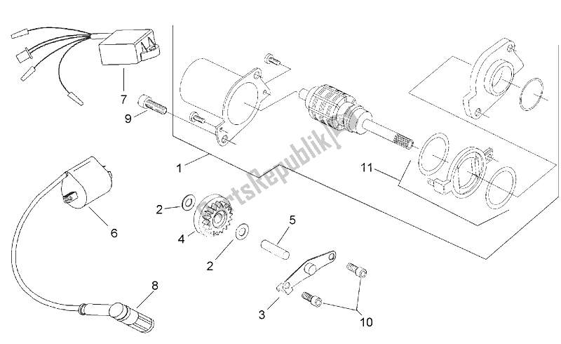 All parts for the Ignition Unit of the Aprilia SR 50 H2O 1997