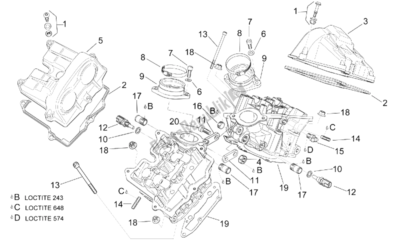 Alle onderdelen voor de Kleppen Bedekken van de Aprilia RSV Mille 1000 2003