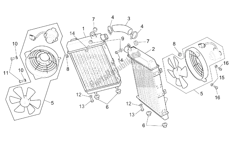 Todas las partes para Enfriadores De Agua de Aprilia RST 1000 Futura 2001