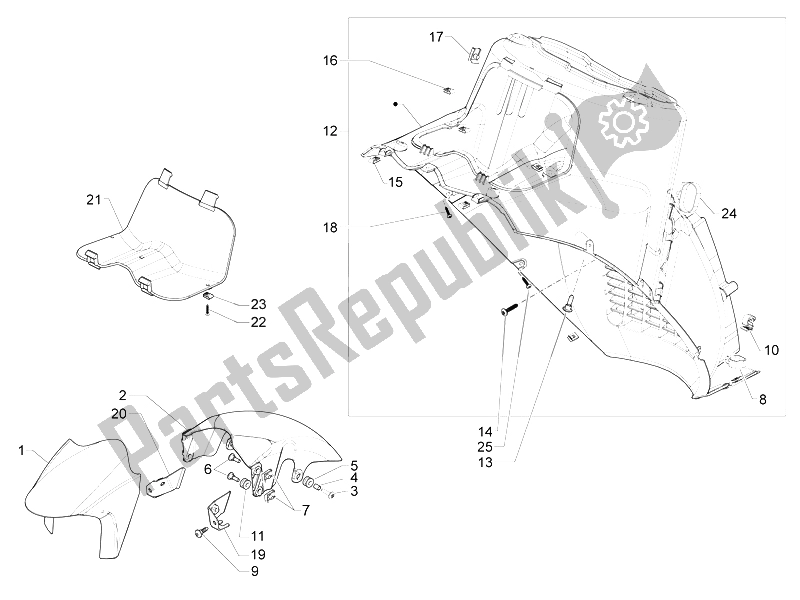 Alle Teile für das Radkasten - Kotflügel des Aprilia SRV 850 4T 8V E3 2012