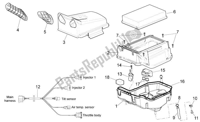 Toutes les pièces pour le Boite D'air du Aprilia RXV SXV 450 550 2006