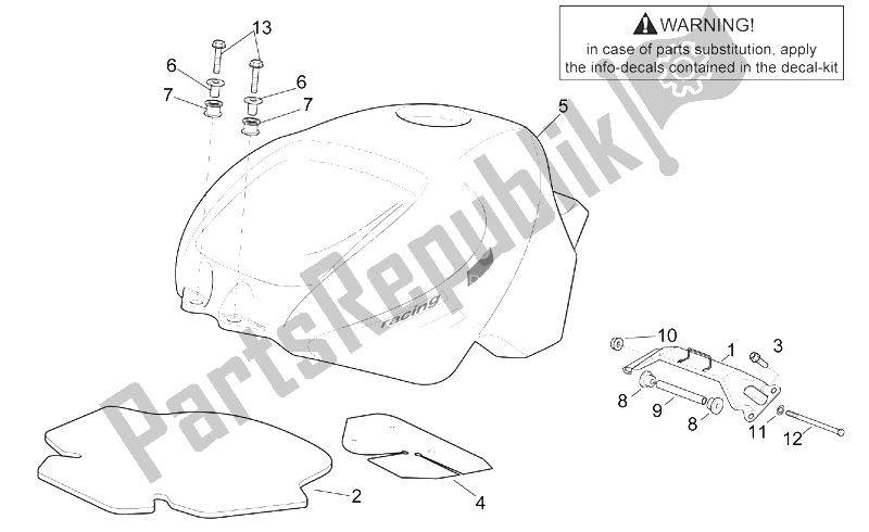 Alle Teile für das Kraftstofftank I des Aprilia RSV Mille 1000 2003