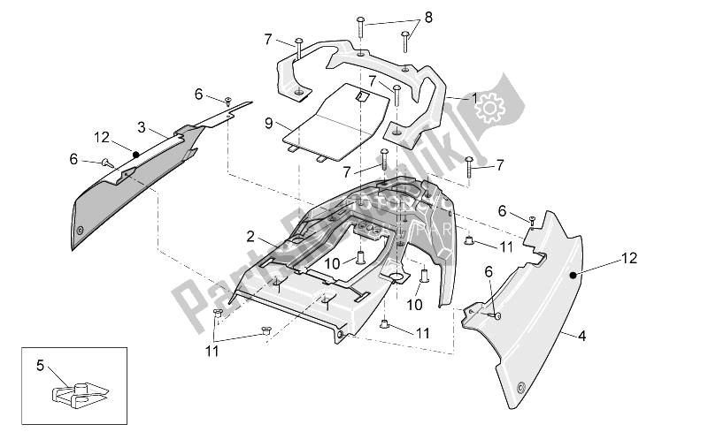 All parts for the Rear Body of the Aprilia ETV 1000 Capo Nord 2004