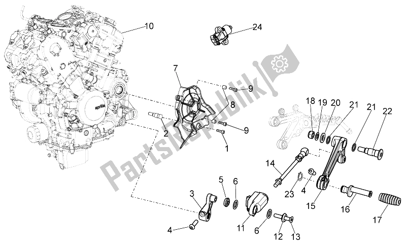 Toutes les pièces pour le Moteur du Aprilia Tuono 1000 V4 R STD Aprc 2011