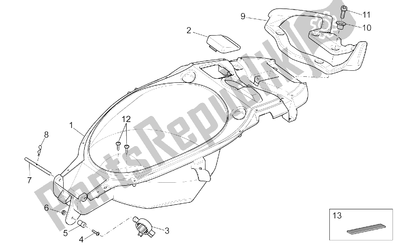 Tutte le parti per il Corpo Posteriore Ii del Aprilia SR 50 H2O NEW DI Tech 2004