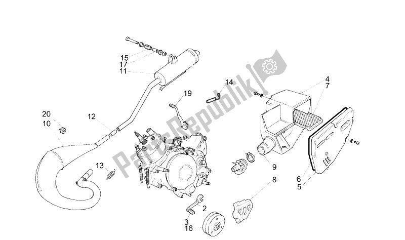 Tutte le parti per il Unità Di Scarico del Aprilia RX 3 5 Marce 50 1991