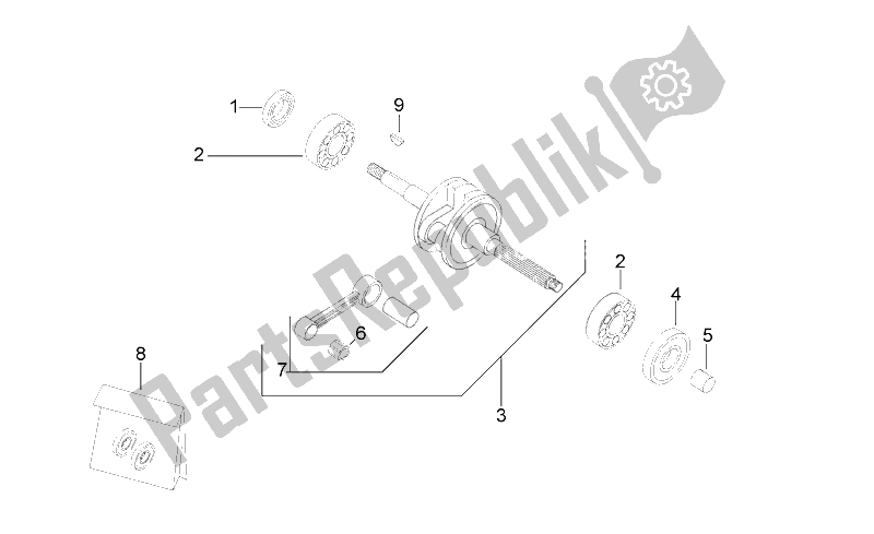 All parts for the Drive Shaft of the Aprilia SR Viper 50 AIR Horizontal Cylinder 1994