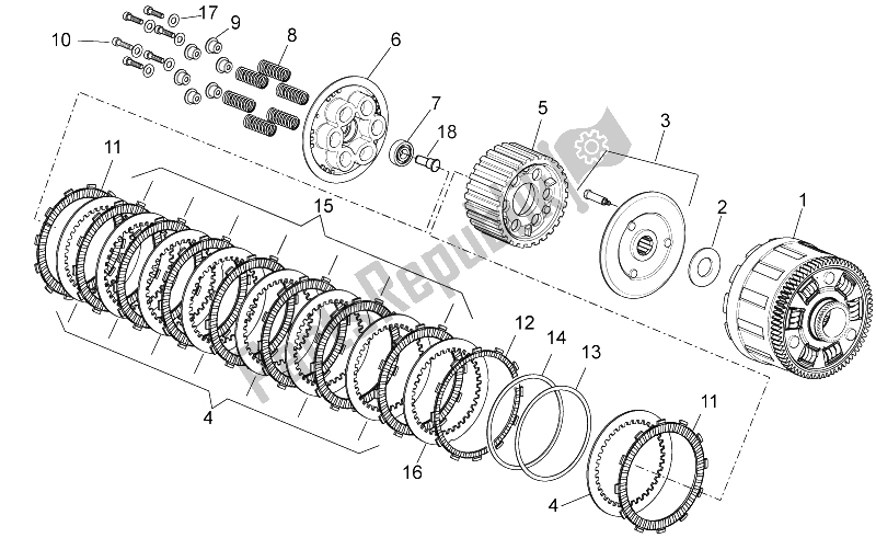 All parts for the Clutch Ii of the Aprilia RSV4 Aprc R ABS 1000 2013