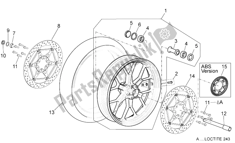 Toutes les pièces pour le Roue Avant du Aprilia Dorsoduro 1200 2010