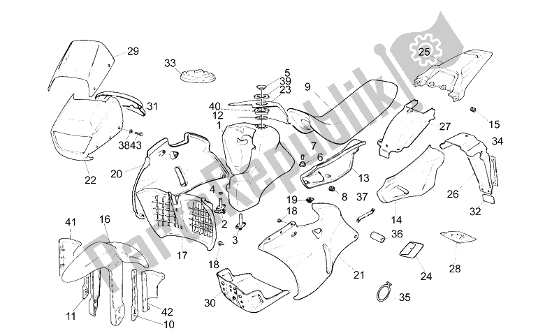 Tutte le parti per il Corpo del Aprilia Pegaso 125 1991