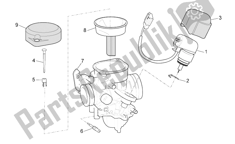 All parts for the Carburettor Ii of the Aprilia Scarabeo 100 4T E3 NET 2009