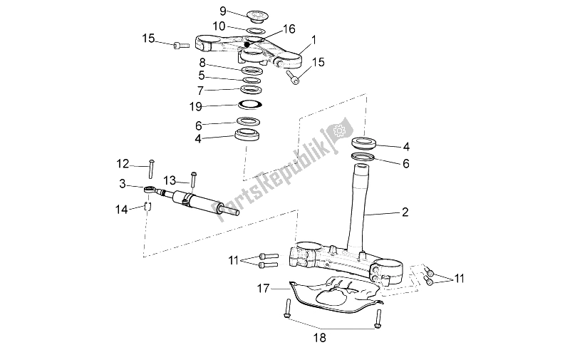 All parts for the Steering of the Aprilia RSV4 R 1000 2009