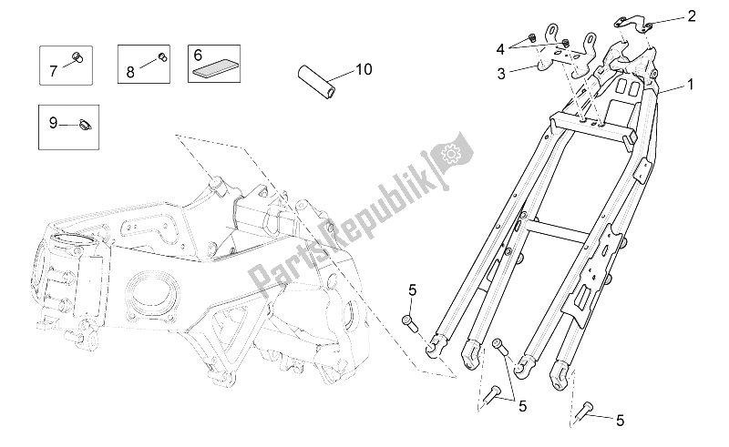 All parts for the Frame Ii of the Aprilia Tuono V4 1100 Factory USA CND 2016