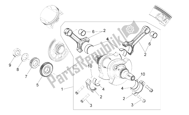 Todas las partes para Eje De Accionamiento de Aprilia Dorsoduro 750 ABS USA 2015