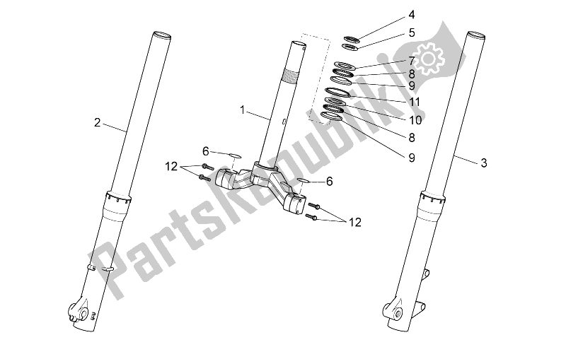 Toutes les pièces pour le Fourche Avant I du Aprilia Scarabeo 125 200 IE Light 2009