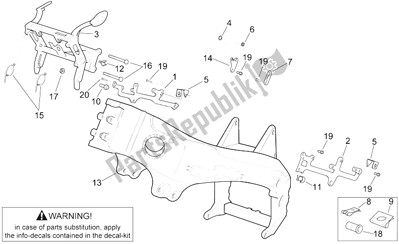 Todas as partes de Quadro Ii do Aprilia RSV Mille 1000 2000