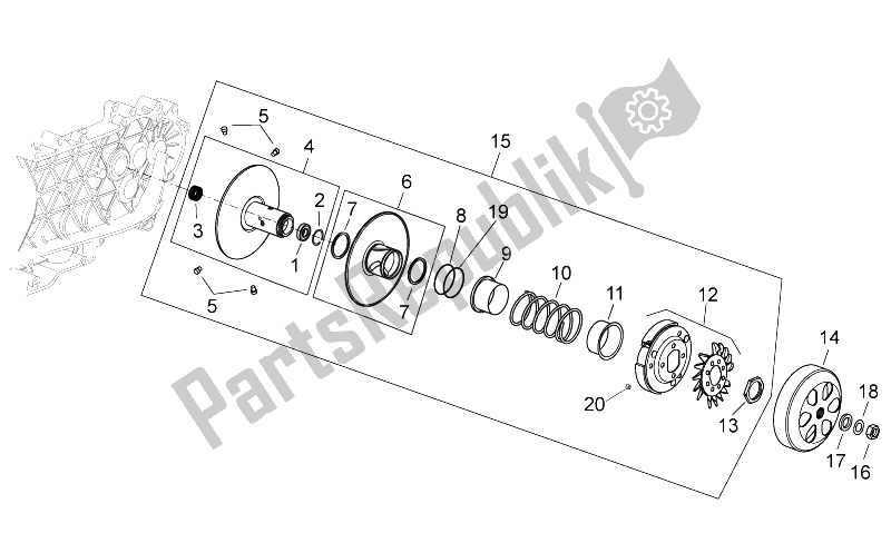 Toutes les pièces pour le Embrayage du Aprilia Atlantic 125 200 250 2003