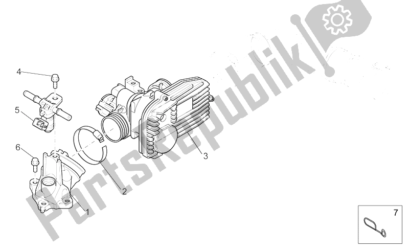 All parts for the Throttle Body of the Aprilia Scarabeo 300 Light E3 2009