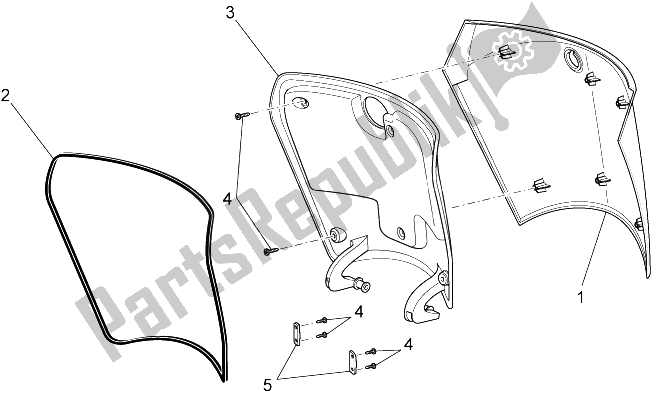 Toutes les pièces pour le Corps Central I du Aprilia Scarabeo 125 200 IE Light 2009