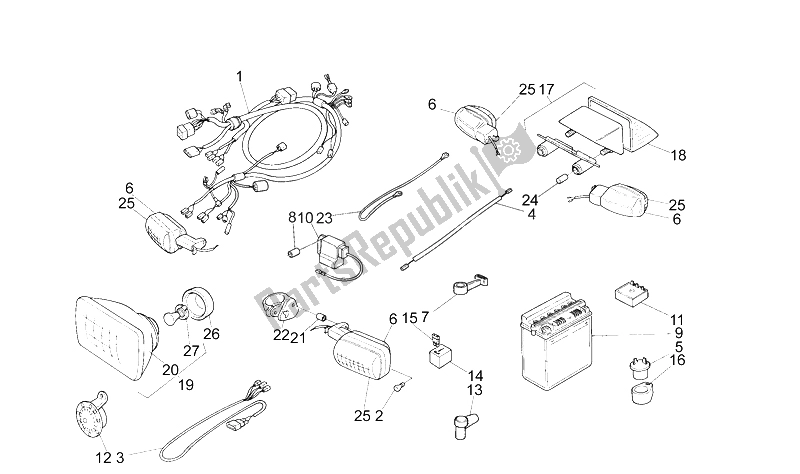 Todas las partes para Sistema Eléctrico de Aprilia RX 3 5 Marce 50 1991