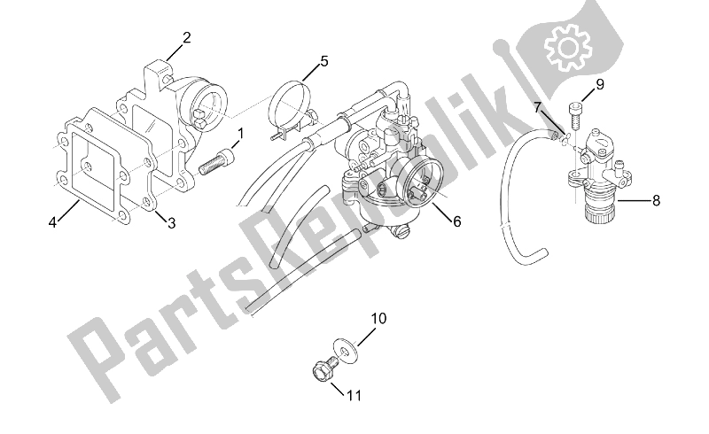 Tutte le parti per il Carburatore - Gruppo Pompa Olio. Del Aprilia Amico 50 1996