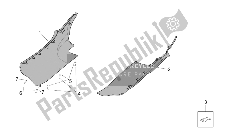 All parts for the Central Body - Underpanel of the Aprilia Leonardo 250 ENG Yamaha 1999