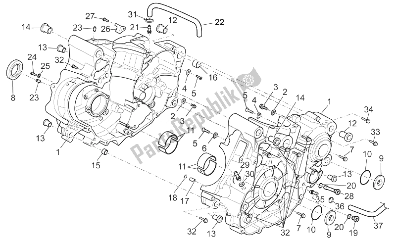 Todas las partes para Cárter I de Aprilia RXV SXV 450 550 VDB Merriman 2008