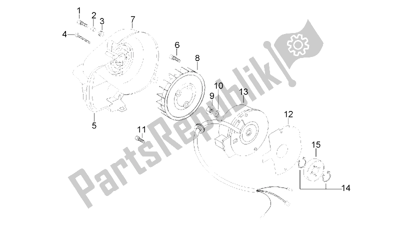 All parts for the Flywheel of the Aprilia Scarabeo 50 2T ENG Minarelli 2000