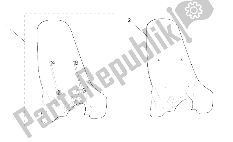 Todas las partes para Acc. - Parabrisas de Aprilia Scarabeo 100 2T ENG Yamaha 2000