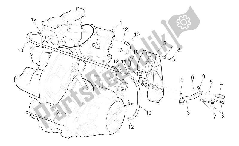 All parts for the Engine of the Aprilia RSV Mille SP 1000 1999