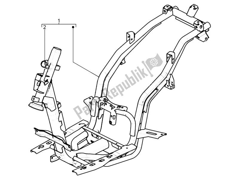 Alle onderdelen voor de Frame / Carrosserie van de Aprilia SR Motard 125 4T E3 2012
