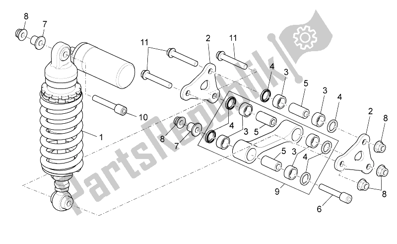 Toutes les pièces pour le Amortisseur Arrière du Aprilia Tuono 1000 V4 R Aprc ABS 2014