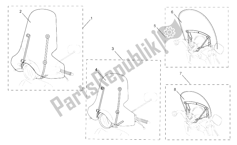 All parts for the Acc. - Windshields of the Aprilia Mojito 125 1999