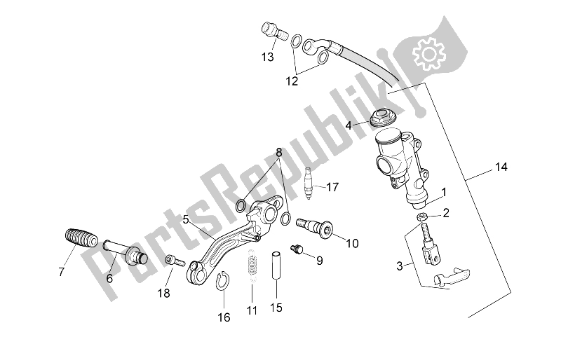 Wszystkie części do Tylny Cylinder G?ówny Aprilia RSV4 Aprc Factory ABS 1000 2013