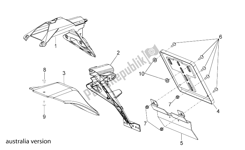 All parts for the Rear Body Iii of the Aprilia RSV4 Aprc R ABS 1000 2013