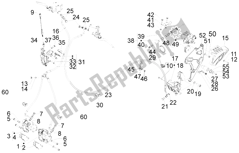 Alle onderdelen voor de Remleidingen - Remklauwen van de Aprilia SRV 850 4T 8V E3 2012