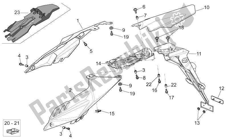 Tutte le parti per il Corpo Posteriore I del Aprilia RXV SXV 450 550 2008