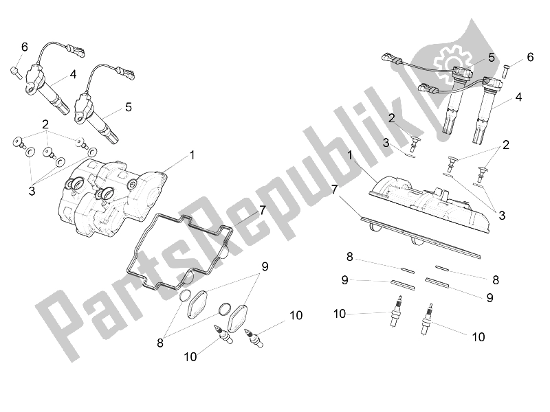 All parts for the Head Cover of the Aprilia RSV4 Racing Factory L E USA 1000 2016