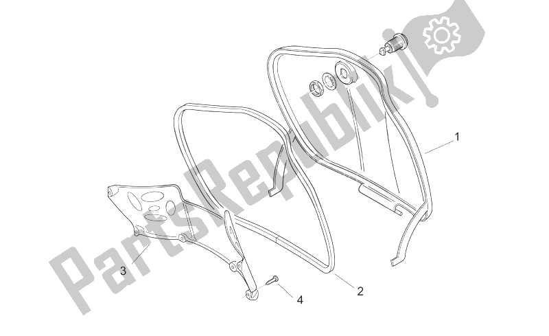 Toutes les pièces pour le Corps Central I - Gant Comp. Door du Aprilia Scarabeo 50 2T E2 ENG Piaggio 2007