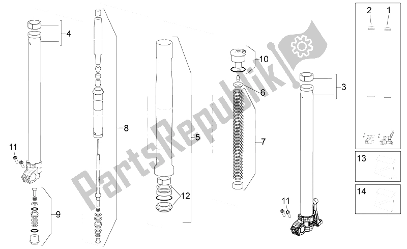 Toutes les pièces pour le Fourche Ii du Aprilia RXV SXV 450 550 2006