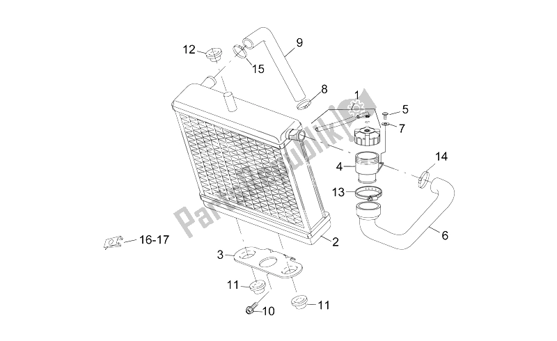 All parts for the Cooling System of the Aprilia RS 50 1996