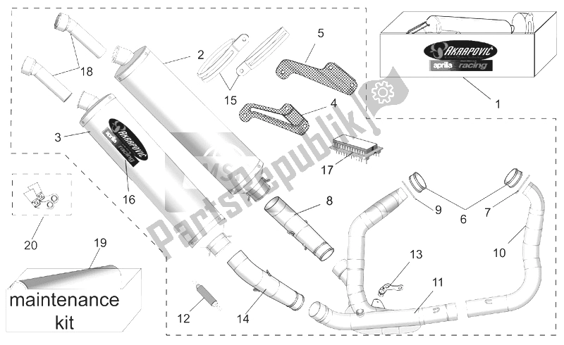 Alle onderdelen voor de Acc. - Prestatieonderdelen Ii van de Aprilia RSV Mille 1000 2003