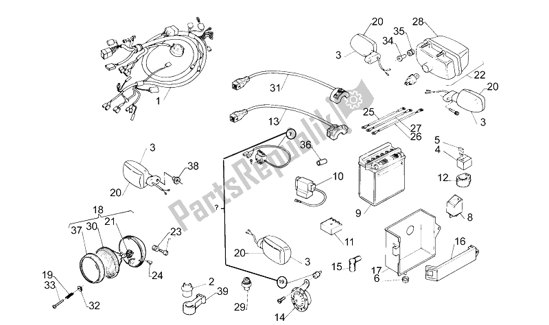 All parts for the Electrical System of the Aprilia Europa 50 1991