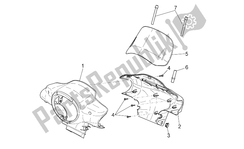 Alle onderdelen voor de Voorkant I van de Aprilia Scarabeo 100 4T E3 2010