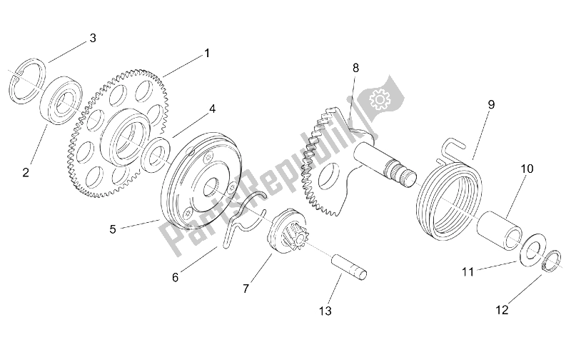 Wszystkie części do Kick Starter Aprilia Scarabeo 100 2T ENG Yamaha 2000