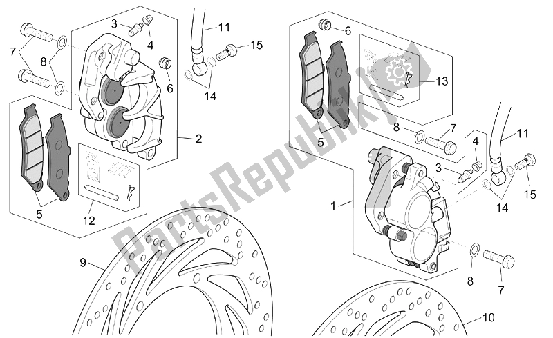 Todas las partes para Pinza De Freno Delantero de Aprilia ETV 1000 Capo Nord 2001